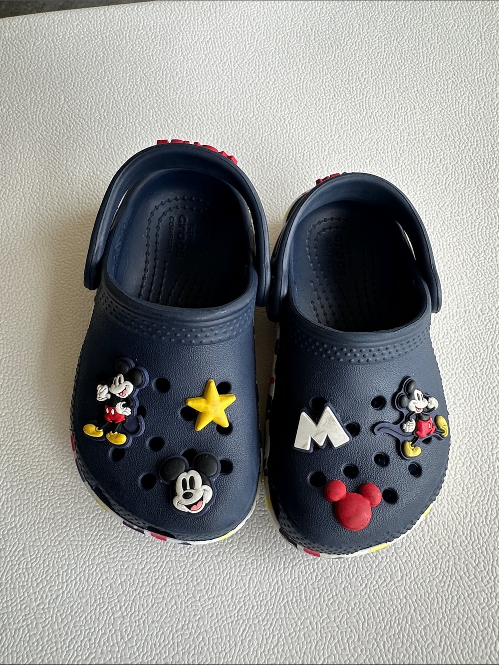 CROCS Kids Navy Mickey Mouse Character Clogs with Colorful Charms